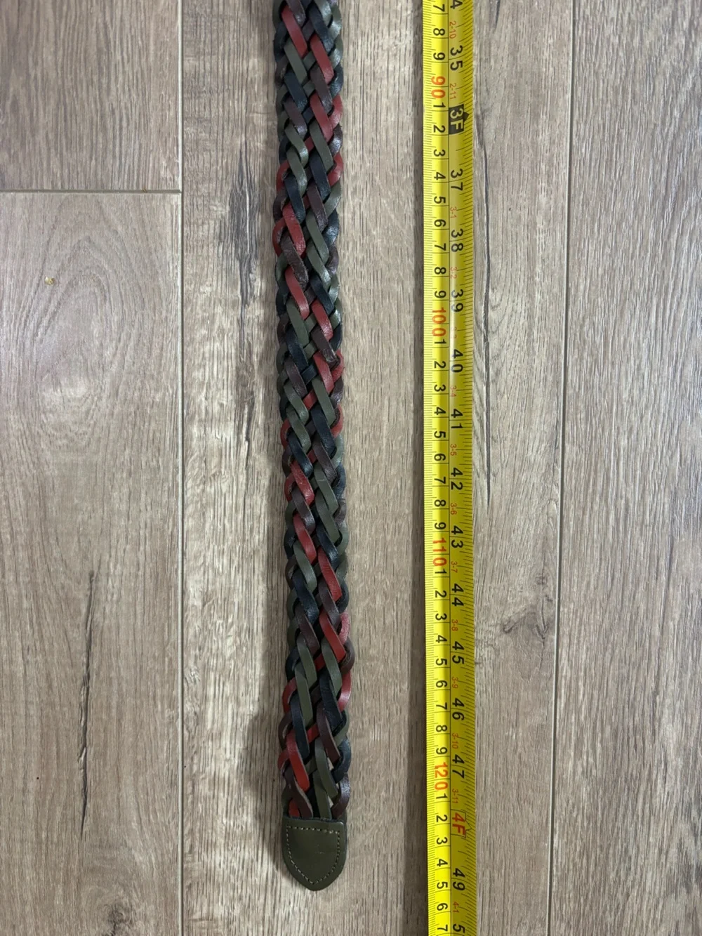Argentina Leather Belt Men’s Size XL Tri Color Braided